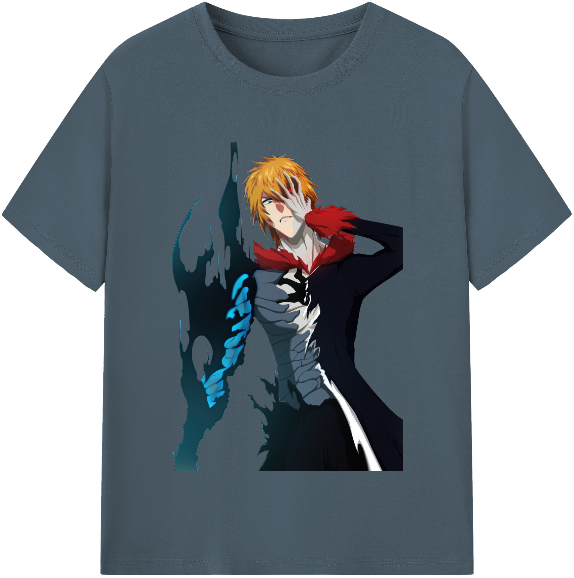 （画像用） ブリーチ 黒崎一護（くろさき いちご）BLEACH Kurosaki Ichigo 綿100％半袖Tシャツ（フロントプリント）